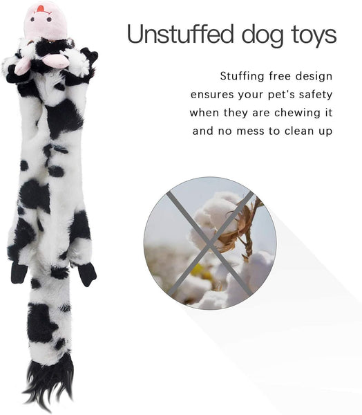 SHARLOVY Dog Squeaky Toys 5 Pack, Pet Crinkle Toy No Stuffing Animals Plush, Dog Chew for Large and Medium, Small Puppy Teething for Boredom - VITSCAN