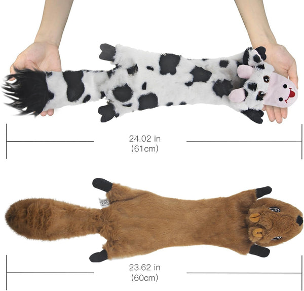 SHARLOVY Dog Squeaky Toys 5 Pack, Pet Crinkle Toy No Stuffing Animals Plush, Dog Chew for Large and Medium, Small Puppy Teething for Boredom - VITSCAN