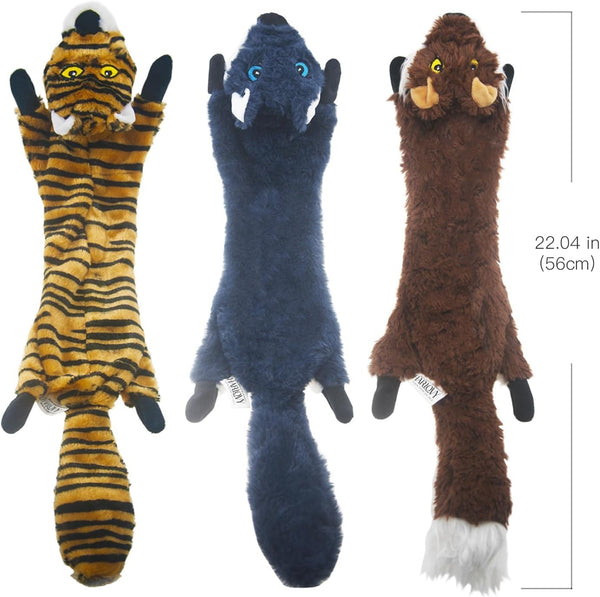 SHARLOVY Dog Squeaky Toys 5 Pack, Pet Crinkle Toy No Stuffing Animals Plush, Dog Chew for Large and Medium, Small Puppy Teething for Boredom - VITSCAN