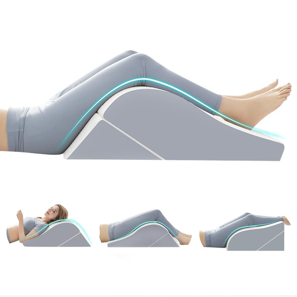 2PCS Leg Elevation Wedge Pillows for Sleeping, Leg Wedge Pillow After Knee Replacement Post Surgery, Leg Wedges for Elevation for Swelling, Circulation, Adjustable 3-in-1 Height Foam Pillow Wedge - VITSCAN