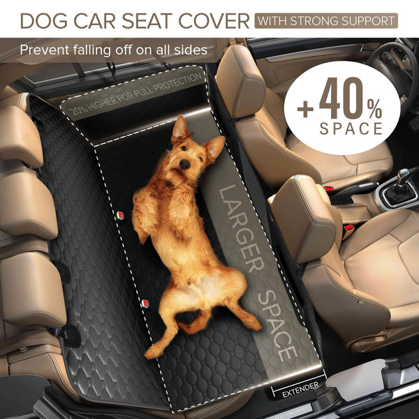 Back Seat Extender for Dogs Holds 400lbs, PU Leather Hard Bottom Car Seat Cover for Dogs,Heavy Duty Dog Car Seat Cover for Back Seat, Waterproof Dog Hammock for Car, Large Pet Bed for Car, Suv, Truck - VITSCAN