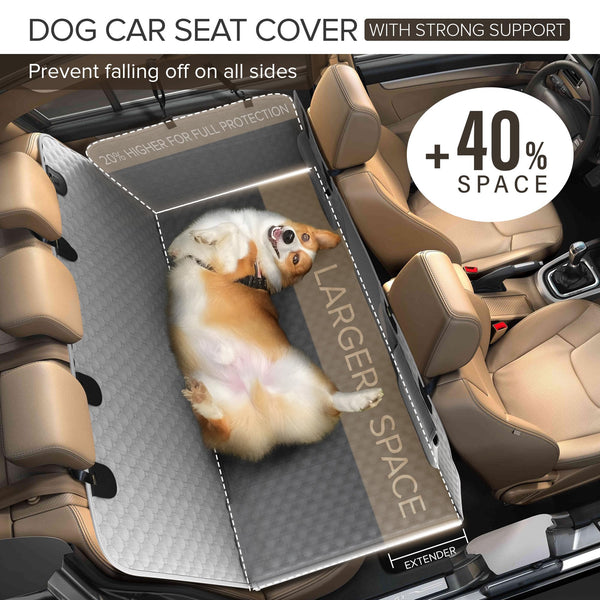 Back Seat Extender for Dogs, Heavy Duty Dog Car Seat Cover for Back Seat and Aggressive Chewer, Large Hard Bottom Car Seat Cover for Dogs, Dog Hammock for Car, Travel Pet Car Bed for Car, SUV, Truck - VITSCAN
