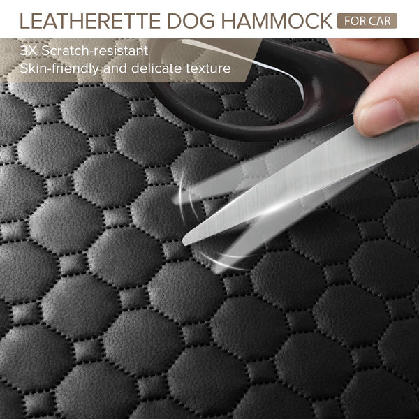 Back Seat Extender for Dogs Holds 400lbs, PU Leather Hard Bottom Car Seat Cover for Dogs,Heavy Duty Dog Car Seat Cover for Back Seat, Waterproof Dog Hammock for Car, Large Pet Bed for Car, Suv, Truck - VITSCAN