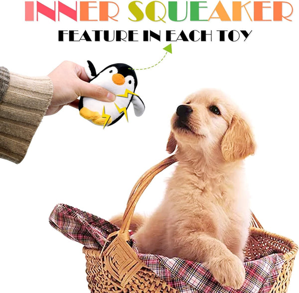 Dog Squeaky Toys, Stuffed Animal Puppy Toys, Cute Chew Toys for Dog Teething Toys, Pet Toys for Small to Medium Dogs, Soft Dog Toys, Plush Dog Toy 3 Pack - VITSCAN