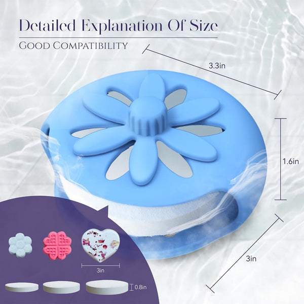 Shower Steamers Tray Blue- Upgrade Shower Steamer Holder Dish with Big Suction Cup, Long Lasting Bath Bombs Shower Accessories, Aromatherapy Diffuser Containers for Bathroom Bedroom Car Yoga Decor - VITSCAN