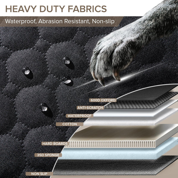 SHARLOVY XL Truck Back Seat Extender for Dogs, Large Hard Bottom Dog Car Seat Cover for Back Seat, Heavy Duty Dog Car Hammock, Waterproof Pet Seat Covers for Trucks, F150, Ram1500 and Large SUV - VITSCAN