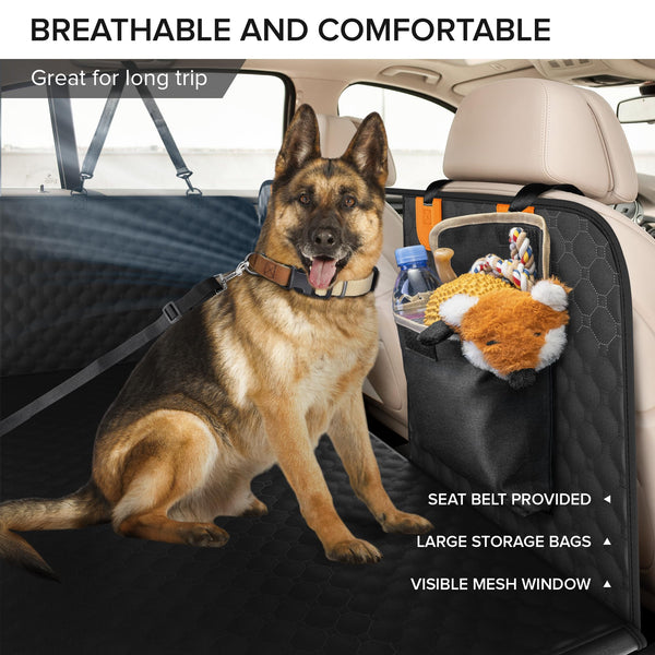 SHARLOVY XL Truck Back Seat Extender for Dogs, Large Hard Bottom Dog Car Seat Cover for Back Seat, Heavy Duty Dog Car Hammock, Waterproof Pet Seat Covers for Trucks, F150, Ram1500 and Large SUV - VITSCAN