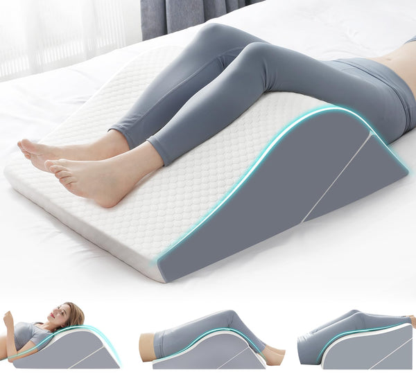 2PCS Leg Elevation Wedge Pillows for Sleeping, Leg Wedge Pillow After Knee Replacement Post Surgery, Leg Wedges for Elevation for Swelling, Circulation, Adjustable 3-in-1 Height Foam Pillow Wedge - VITSCAN