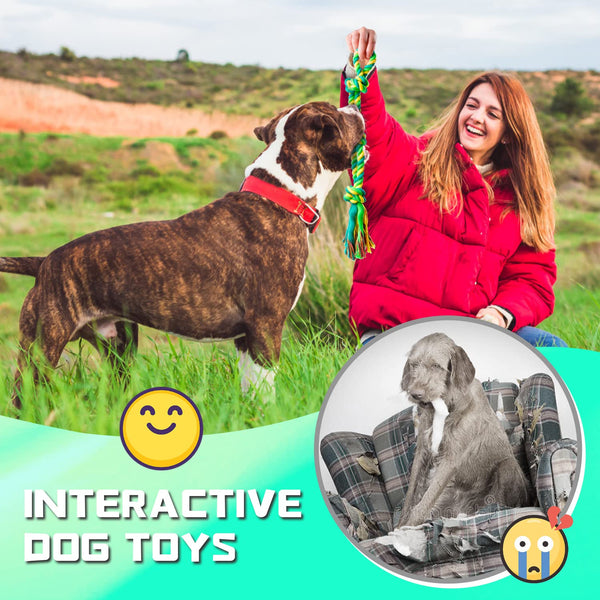 XL Dog Chew Toys for Aggressive Chewers Large Breed, 14 Pack Tough Indestructible Dog Toys for Aggressive Chewers, Durable Puppy Chew Toys for Teething, Heavy Duty Cotton Dog Rope Toys for Large Dogs - VITSCAN
