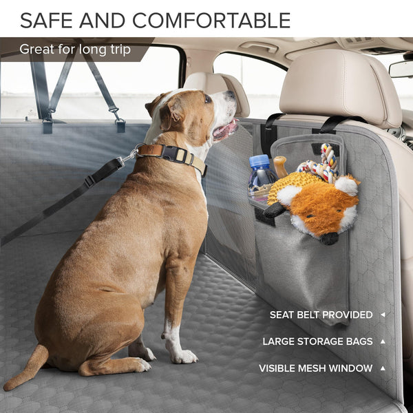 Back Seat Extender for Dogs, Heavy Duty Dog Car Seat Cover for Back Seat and Aggressive Chewer, Large Hard Bottom Car Seat Cover for Dogs, Dog Hammock for Car, Travel Pet Car Bed for Car, SUV, Truck - VITSCAN