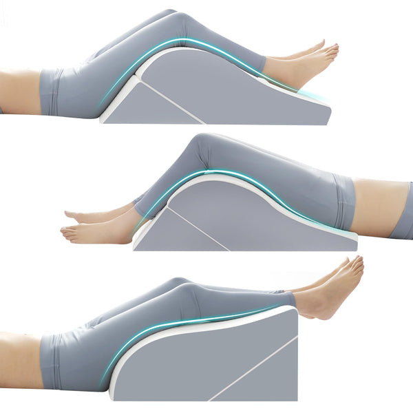2PCS Leg Elevation Wedge Pillows for Sleeping, Leg Wedge Pillow After Knee Replacement Post Surgery, Leg Wedges for Elevation for Swelling, Circulation, Adjustable 3-in-1 Height Foam Pillow Wedge - VITSCAN