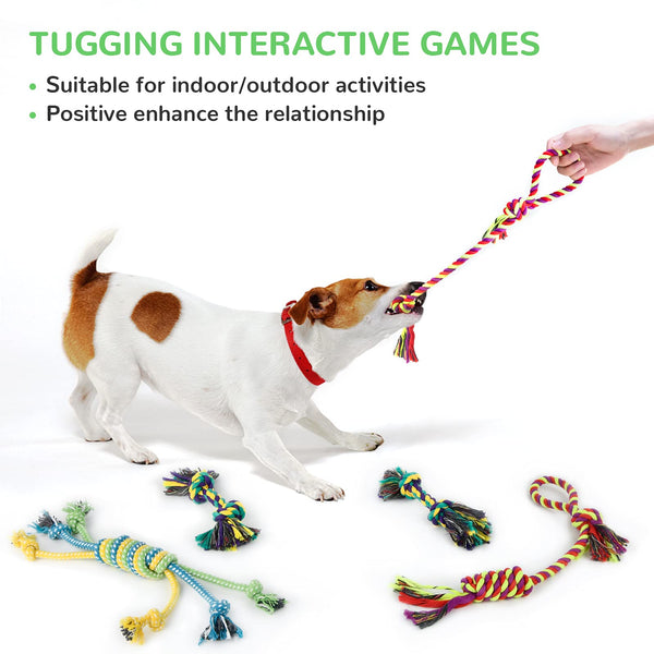 Dog Squeaky Toys for Small Dogs, 12 Pack Puppy Toys for Teething Cute Small Dog Toys Stuffed Plush Dog Toy Bundle Natural Cotton Puppy Rope Toy Dog Chew Toys for Puppies Pet Toys for Dogs - VITSCAN