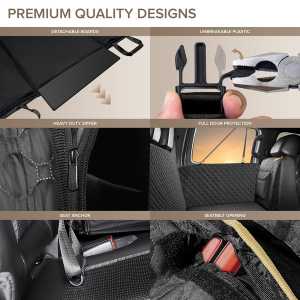 SHARLOVY XL Truck Back Seat Extender for Dogs, Large Hard Bottom Dog Car Seat Cover for Back Seat, Heavy Duty Dog Car Hammock, Waterproof Pet Seat Covers for Trucks, F150, Ram1500 and Large SUV - VITSCAN