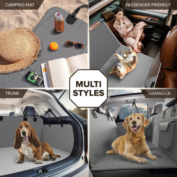 Back Seat Extender for Dogs, Heavy Duty Dog Car Seat Cover for Back Seat and Aggressive Chewer, Large Hard Bottom Car Seat Cover for Dogs, Dog Hammock for Car, Travel Pet Car Bed for Car, SUV, Truck - VITSCAN