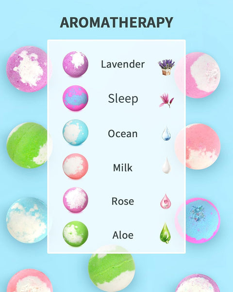 SHARLOVY Light Up Bath Bombs with Surprise Inside, 4.23 oz XL Natural Gift Set 6 with Essential Oils, Magnesium Large Bath Bombs for Women Relaxing Spa Skin Moisturize Gifts for Women