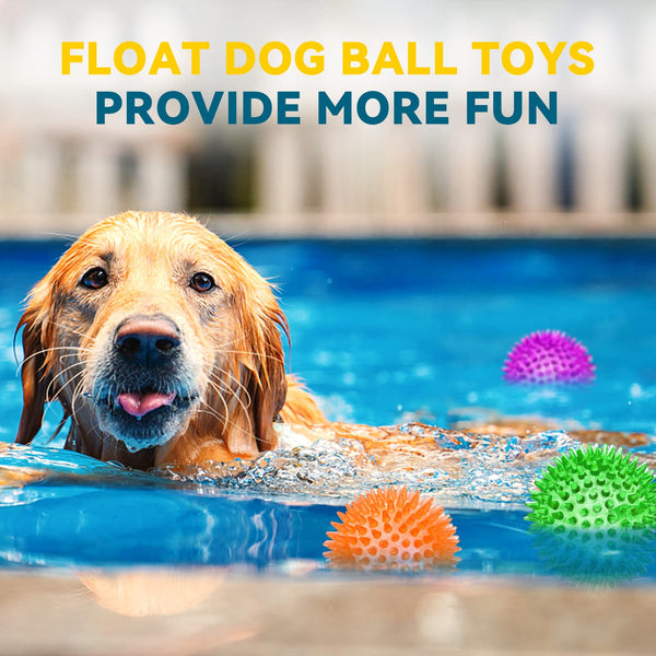SHARLOVY 3.5” Large Dog Toys Ball, 6 Pack Squeaky oys, Durable for Aggressive Chewers, Spiky Ball for Clean Teeth and Training, Fetch Toys for Large Dogs, for Puppy Chew and Teething - VITSCAN