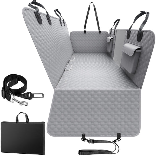 Back Seat Extender for Dogs, Heavy Duty Dog Car Seat Cover for Back Seat and Aggressive Chewer, Large Hard Bottom Car Seat Cover for Dogs, Dog Hammock for Car, Travel Pet Car Bed for Car, SUV, Truck - VITSCAN